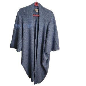 Indigo Thread Co Blue Marled Knit Long Line Cocoon Cardigan Sweater Size 1X